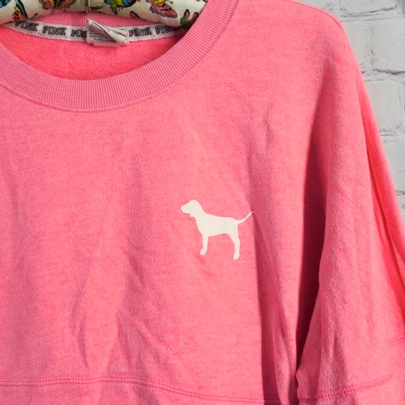 2013 Victoria's Secret PINK Oversized Logo Spellout Long Sleeve Tee Womens Sz M - Picture 8 of 16